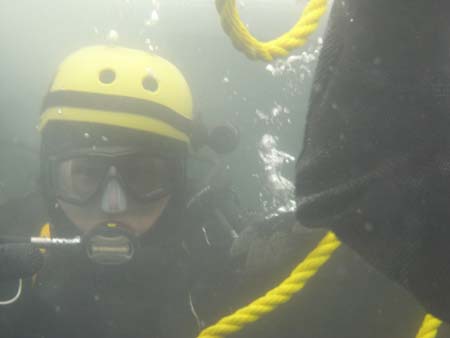 Glenn under the ice